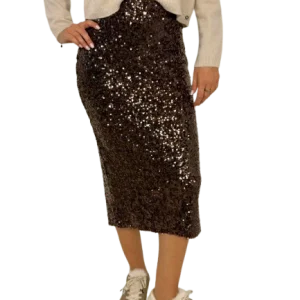 GONNA MARRONE PAILLETTES