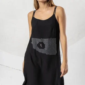 Abito corto nero con punti luce