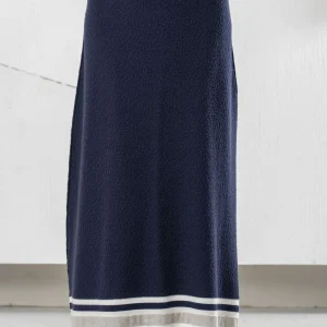 Gonna lunga blu in maglia