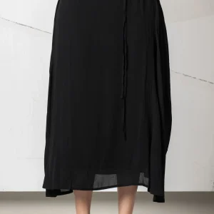 Gonna lunga nera con rouches