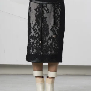 Gonna tubino in pizzo nera