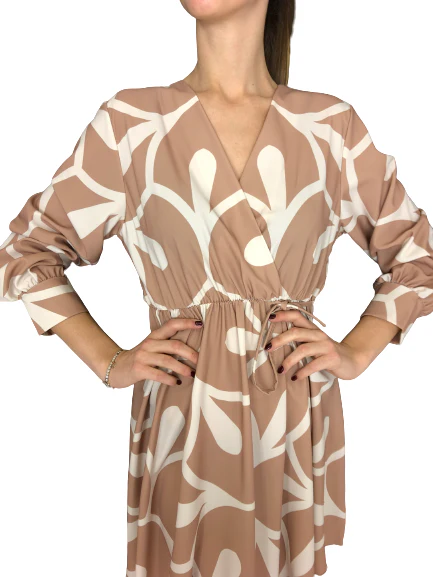 ABITO CORTO CIPRIA/BIANCO CON FIOCCO IN VITA - immagine 3