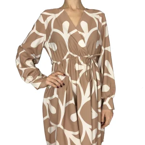 ABITO CORTO CIPRIA/BIANCO CON FIOCCO IN VITA