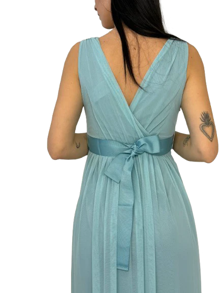 ABITO DONNA AZZURRO IN TULLE - immagine 5