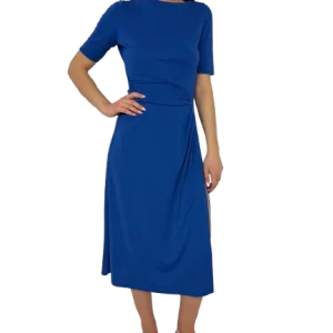 ABITO DONNA BLU CON SPACCO LATERALE