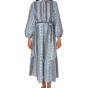 ABITO DONNA CELESTE FANTASIA GEOMETRICA