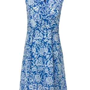 VESTITO DONNA LUNGO FLOREALE BLU