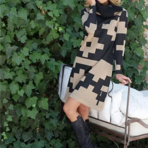 ABITO CORTO IN FANTASIA CON COLLO ALTO