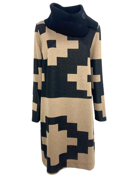 ABITO CORTO IN FANTASIA CON COLLO ALTO - immagine 3