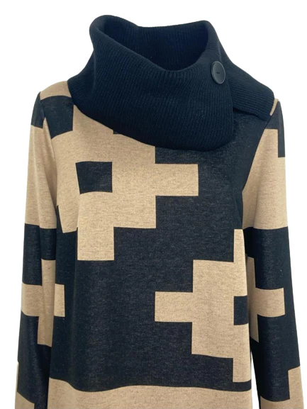 ABITO CORTO IN FANTASIA CON COLLO ALTO - immagine 5